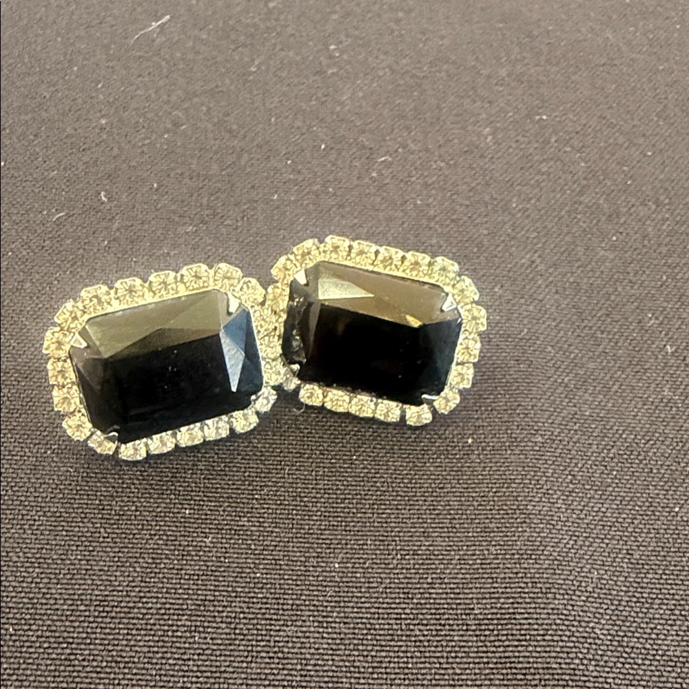 Sophisticated Black and Silver Gemstone Earrings